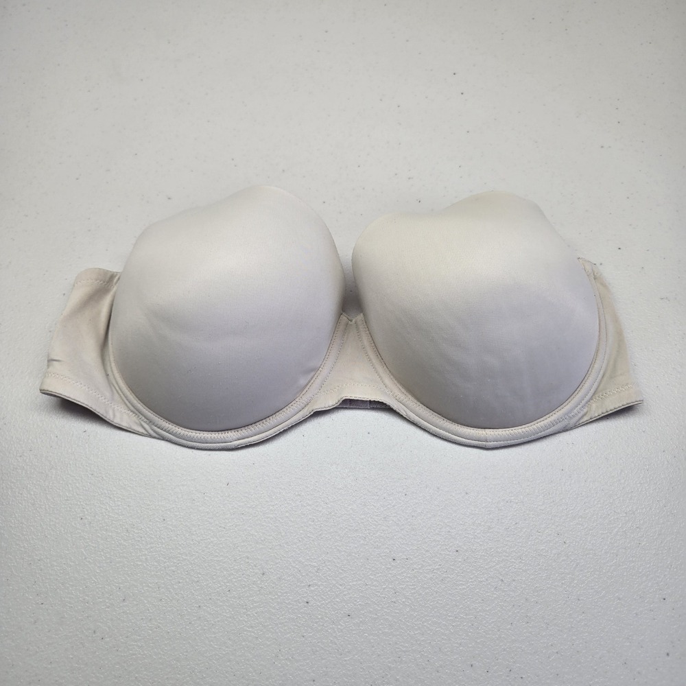 PINK Women Bra 38D Beige T Shirt Underwired Strap Adjustable Strapless READ